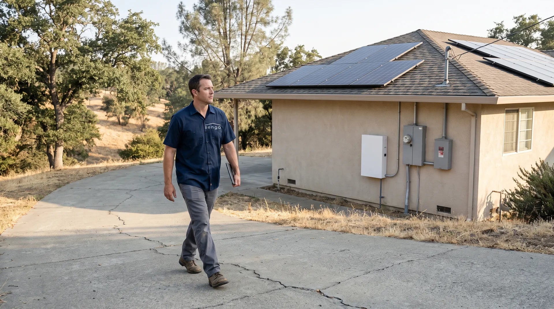 Senga Energy solar consultant arriving for a PG&E home visit in El Dorado Hills, California
