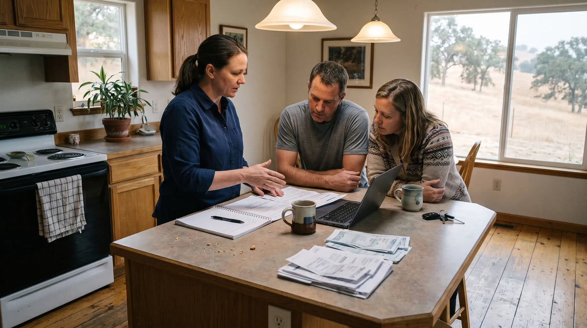 PG&E bill and solar quote review with a homeowner in the Sacramento foothills