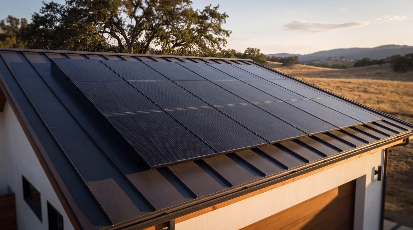 Premium rooftop solar installation on a luxury California home