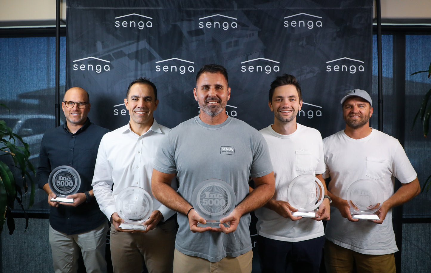 Senga Energy leadership team holding Inc. 5000 awards for five consecutive years, recognized as one of America’s fastest-growing solar companies